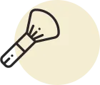 Illustration eines Kosmetikpinsels